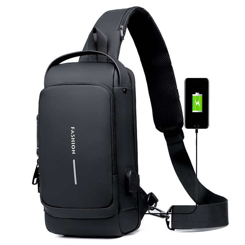 NUVEAR - Multifunktionale, Anti-Diebstahl Lock-Code-Schultertasche  + Small Lock-Code-Schultertasche (Schwarz) + RFID Anti-Scan Geldbörse