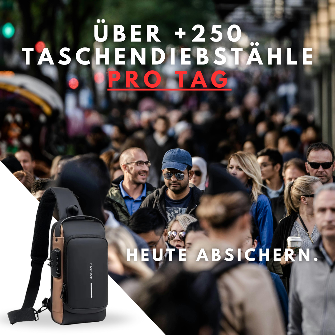 NUVEAR - Multifunktionale, Anti-Diebstahl Lock-Code-Schultertasche + Small Lock-Code-Schultertasche (Schwarz) + RFID Anti-Scan Geldbörse