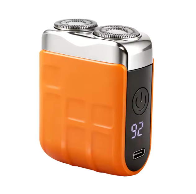 Nuvear - Doppelkopfklingen-Rasierer, wiederaufladbarer und tragbarer Elektro-Rasierer + LED-Anzeige, wiederaufladbarer Nasen-Trimmer + 5 in 1 Lade-Netzteil