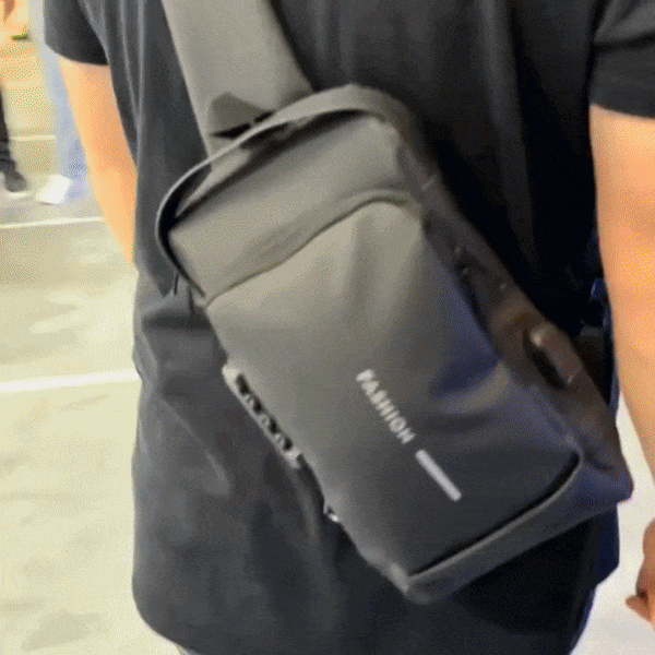 NUVEAR - Multifunktionale, Anti-Diebstahl Lock-Code-Schultertasche + Small Lock-Code-Schultertasche (Schwarz) + RFID Anti-Scan Geldbörse